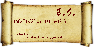 Béládi Olivér névjegykártya
